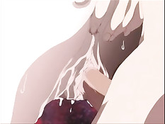 Паренёк трахает грудастую хентай подружку и облизывает её тело