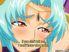 Рыжая хентай девчонка ласкает грудь и киску связанной подружке