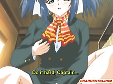 Пилот самолёта оттрахал в письку возбуждённую хентай девчонку