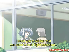 Пилот самолёта оттрахал в письку возбуждённую хентай девчонку