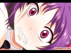 Облизал сиськи и отодрал грудастую хентай девушку в бритую писю