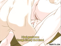 Парень и светловолосая женщина с членом трахают хентай девушек