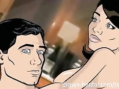 Аниме брюнетка ебётся с мускулистым парнем в гостиничном номере