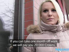 Пикапер оттрахал в коридоре на лестнице грудастую блондиночку