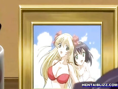 Возбуждённая хентай девчонка ночью мастурбирует киску руками