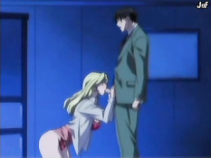 Сексуальная хентай блондинка трахается в офисе со своим боссом