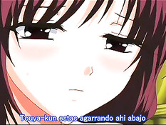 Нежная хентай подружка отсасывает парню и ласкает свою киску