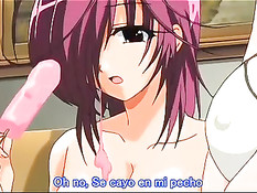 Нежная хентай подружка отсасывает парню и ласкает свою киску