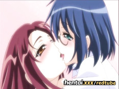 Две милые хентай девчонки никак не могут поделить одного парня