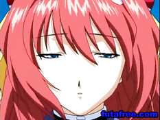 Хентай девушку с красными волосами оттрахал щупальцами монстр