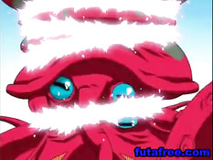 Хентай девушку с красными волосами оттрахал щупальцами монстр