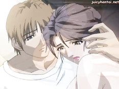 Паренёк оттрахал вибратором и членом грудастую хентай женщину