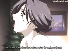 Паренёк оттрахал вибратором и членом грудастую хентай женщину