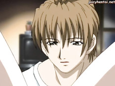 Паренёк оттрахал вибратором и членом грудастую хентай женщину