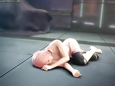 Он схватил щупальцами 3D девушку и оттрахал в выбритую киску