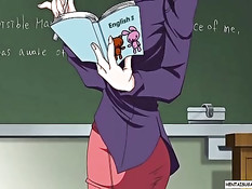 Развратная учительница занимается лесби сексом с хентай девкой