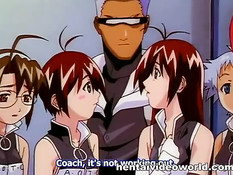 Хентай девушка волейболистка прижимается и целуется с тренером