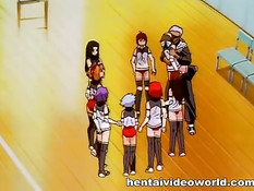 Хентай девушка волейболистка прижимается и целуется с тренером