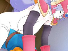 Аниме девушка воин дрочит большими сиськами и ебётся с парнем