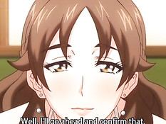 Опытная хентай женщина целует девственника и отсасывает член