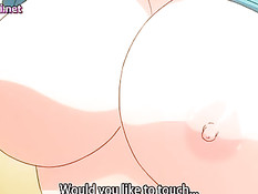 Опытная хентай женщина целует девственника и отсасывает член