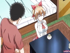 Парень облизал соски и киску хентай девушке и отодрал на кровати