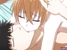 Парень облизал соски и киску хентай девушке и отодрал на кровати