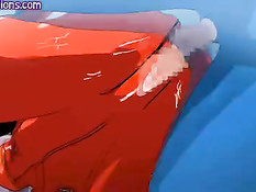 Аниме девушка в оранжевом комбинезоне оттрахана в сочную киску