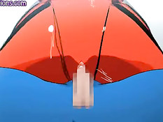 Аниме девушка в оранжевом комбинезоне оттрахана в сочную киску