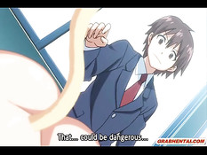 Сисястая хентай кошечка с красными волосами затрахала паренька