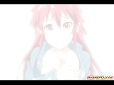 Сисястая хентай кошечка с красными волосами затрахала паренька