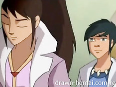 Грудастая аниме девушка отсасывает и прыгает на большом члене