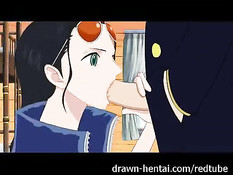 Аниме девка Nozomi отсасывает и трахается в лесу с парнем Ichigo