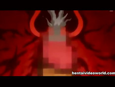 Аниме девка с красными волосами ебётся с парнем не снимая платья