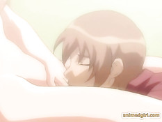 Молодая хентай подруга показала свою киску и отсосала парнишке