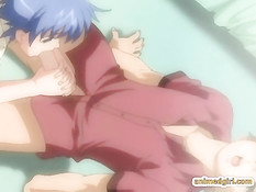 Молодая хентай подруга показала свою киску и отсосала парнишке