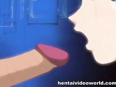 Двое похотливых мужиков жёстко оттрахали милую хентай девушку