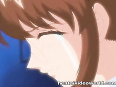 Двое похотливых мужиков жёстко оттрахали милую хентай девушку