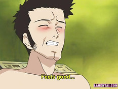 Рыжая хентай женщина в очках зашла в комнату к парню и отсосала