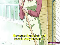 Рыжая хентай женщина в очках зашла в комнату к парню и отсосала