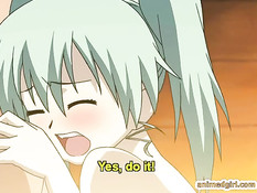 Хентай девчонка с маленькой грудью берёт в ротик здоровый член