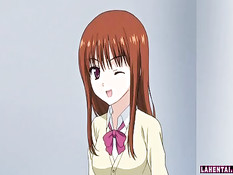 Парень лапает грудастую хентай подружку и трахает в позе раком