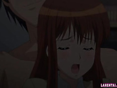 Парень лапает грудастую хентай подружку и трахает в позе раком