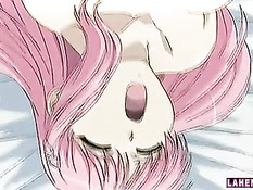 Вылизал киску хентай девке с розовыми волосами и оттрахал сверху