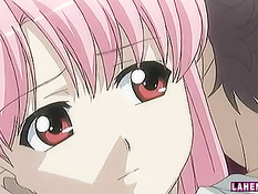 Вылизал киску хентай девке с розовыми волосами и оттрахал сверху