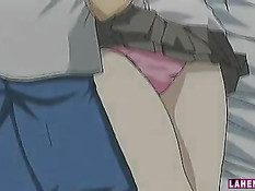 Вылизал киску хентай девке с розовыми волосами и оттрахал сверху