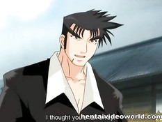 Мужчина делает куннилингус и трахает на кровати хентай девушку