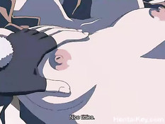 Парень вытащил большой член и оттрахал на кровати хентай девку