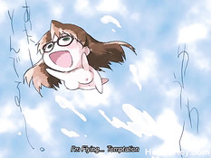 Парень вытащил большой член и оттрахал на кровати хентай девку