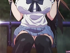 Молодой человек под дождём лижет киску грудастой хентай девке